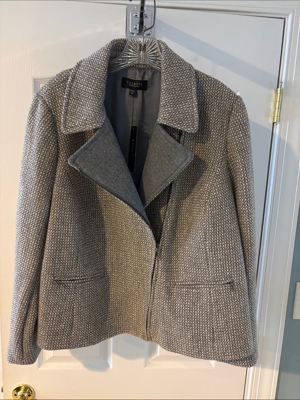 Talbots Gray Tweed Wool-Blend Blazer Jacket